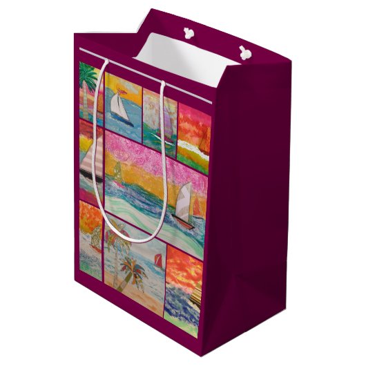 Sailboat medium cadeauzakje (Achterkant Gekanteld)