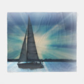 SailBoat met Sunbeams Fleece Blanket (Voorkant (Horizontaal))