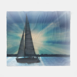 SailBoat met Sunbeams Fleece Blanket Deken