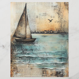 Sailboat Mixed Media Junk Journal Page