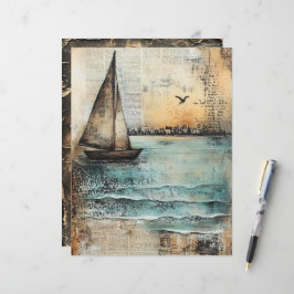 Sailboat Mixed Media Junk Journal Page
