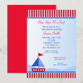 Sailboat Nautical Baby Shower-uitnodigingen Kaart (Voorkant / Achterkant)