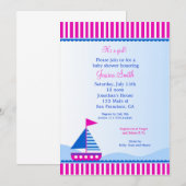 Sailboat Nautical Baby Shower-uitnodigingen Kaart (Voorkant / Achterkant)