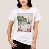 Sailboat on a quiet lake Tri-Blend shirt (Voorkant)