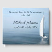Sailboat On Calm Water for Memorial Service Gastenboek (Voorkant)