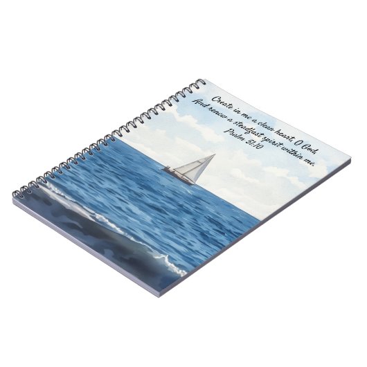 Sailboat on Ocean Art Bible Verse Prayer Journal Notitieboek (Linkerzijde)
