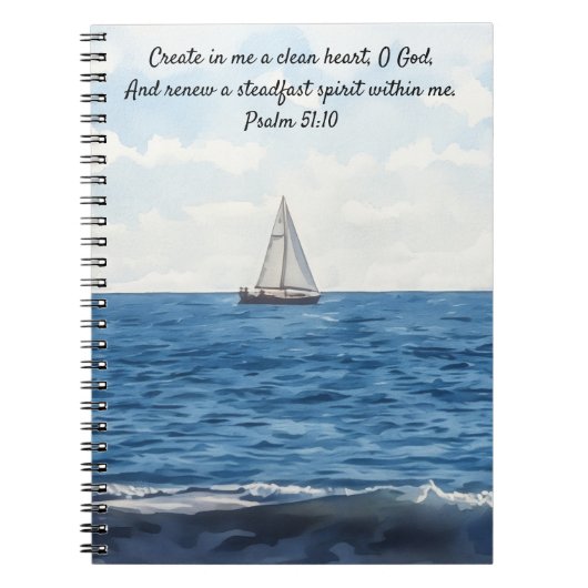 Sailboat on Ocean Art Bible Verse Prayer Journal Notitieboek (Voorkant)