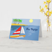 SAILBOAT OP ISLAND BON VOYAGAGSKAART KAART (Gele Bloem)
