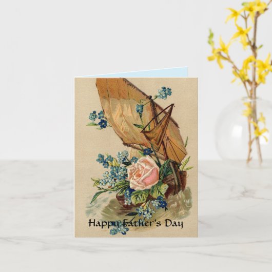  SAILBOAT, PINKROSE, STROMEN/VADERDAG KAART (Gele Bloem)