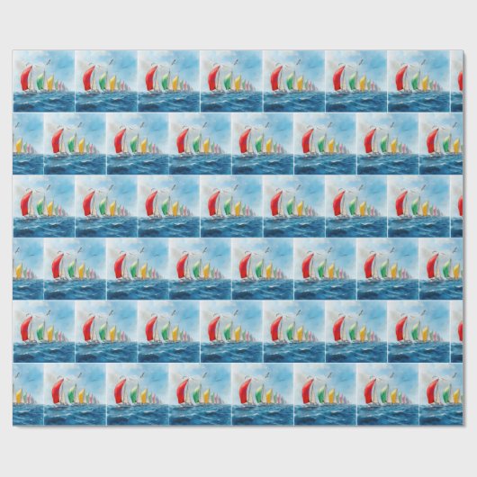 Sailboat Race On High Seas Cadeaupapier (Vlak)