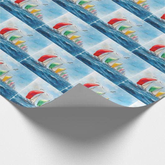 Sailboat Race On High Seas Cadeaupapier (Hoek)
