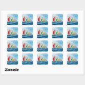 Sailboat Race On High Seas Vierkante Sticker (Vel)