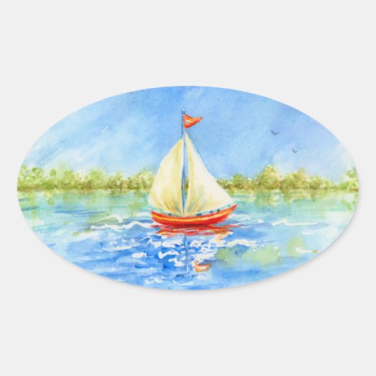 Sailboat Reflections Stickers (Voorkant)