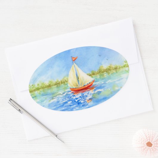 Sailboat Reflections Stickers (Envelop)