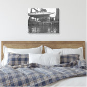 Sailboat Repair Circa 1910 Chicago River Boating b Canvas Afdruk (Insitu (Slaapkamer))