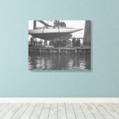 Sailboat Repair Circa 1910 Chicago River Boating b Canvas Afdruk (Insitu (Houten vloer))