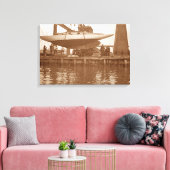 Sailboat Repair Circa 1910 Chicago River Boating Canvas Afdruk (Insitu (Woonkamer))