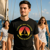 Sailboat & Retro Sunset Sailing Sjabloon T-shirt