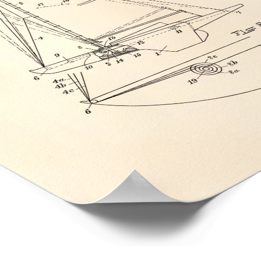 Sailboat Rigging 1921 Patent Art - Old Peper Poster (Hoek)