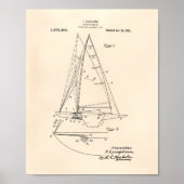 Sailboat Rigging 1921 Patent Art - Old Peper Poster (Voorkant)