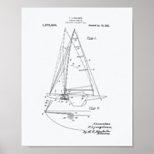 Sailboat Rigging 1921 Patent Art - Witboek Poster