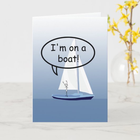 Sailboat Sailior op een boot Funny Custom Greing Kaart (Gele Bloem)