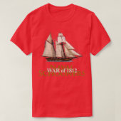 SAILBOAT SCHOONER NAVAL BOAT WAR GESCHIEDENIS T-SHIRT (Design voorkant)