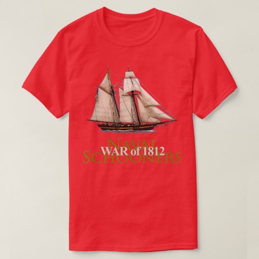 SAILBOAT SCHOONER NAVAL BOAT WAR GESCHIEDENIS T-SHIRT (Design voorkant)