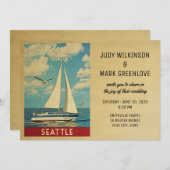 Sailboat Seattle Weddenschap Kaart (Voorkant / Achterkant)