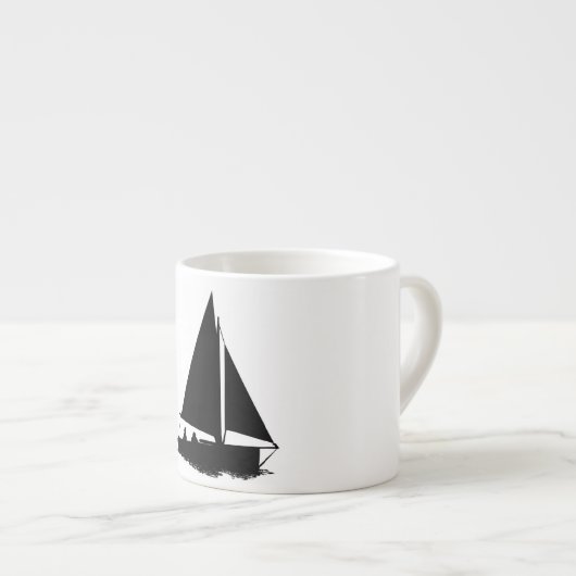 Sailboat Silhouette Espresso Kop (Voorkant rechts)