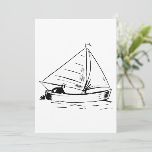 Sailboat Sketch Kaart (Staand voorkant)