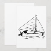 Sailboat Sketch Kaart (Voorkant / Achterkant)