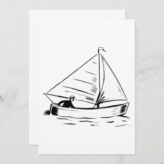 Sailboat Sketch Kaart (Voorkant / Achterkant)