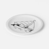 Sailboat Sketch Papieren Bordje (Gekanteld)