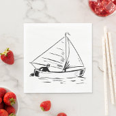 Sailboat Sketch Servet