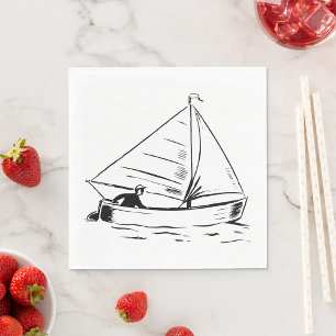 Sailboat Sketch Servet