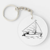 Sailboat Sketch Sleutelhanger (Voorkant)