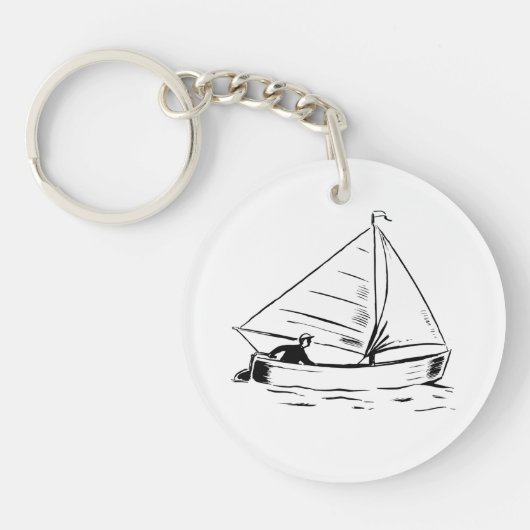 Sailboat Sketch Sleutelhanger (Voorkant)