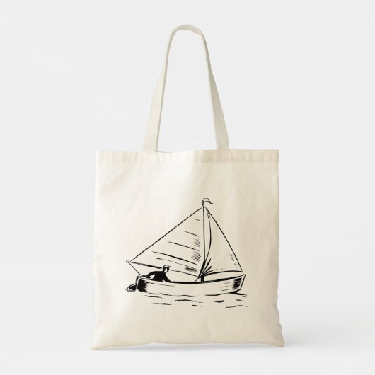 Sailboat Sketch Tote Bag (Achterkant)