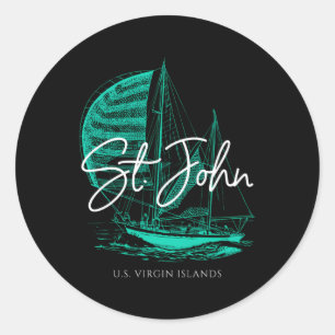 Sailboat St John Us Maagdeneilanden Ronde Sticker