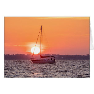 Sailboat Sunrise Wenskaart
