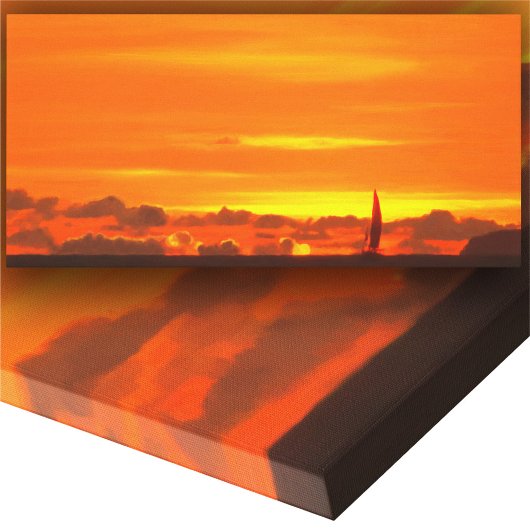 Sailboat Sunset 1300 Art Canvas Afdruk