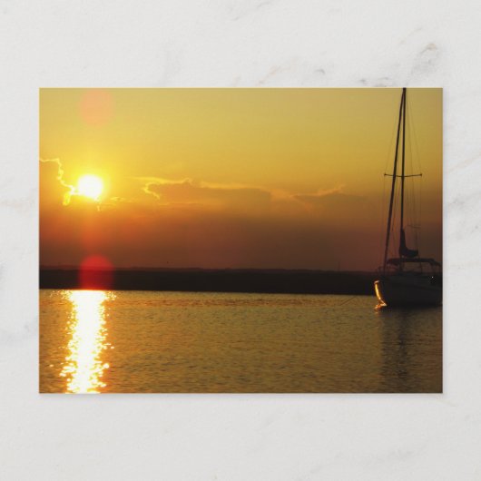 Sailboat Sunset Briefkaart (Voorkant)