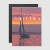 Sailboat Sunset Oranje Gold Paars Sky, White Text (Voorkant / Achterkant)