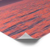 Sailboat Sunset Oranje Gold Paars Sky, White Text Poster (Hoek)