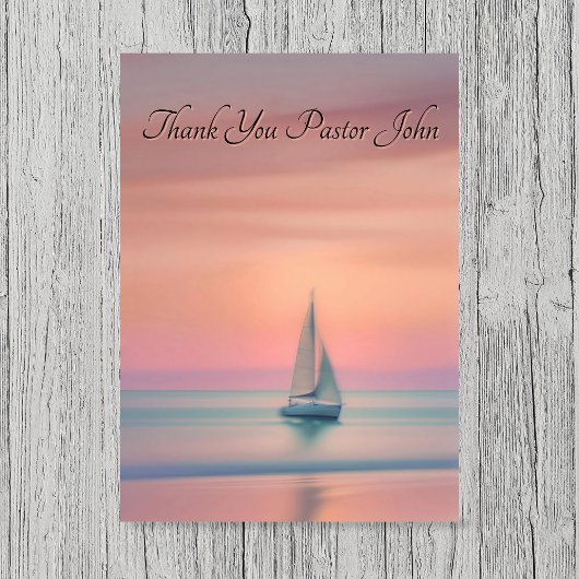 Sailboat Sunset Pastor Appreciation  Bedankkaart