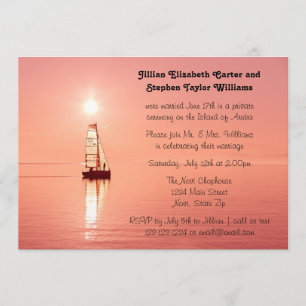 Sailboat Sunset Photo - Wedding Announding Kaart