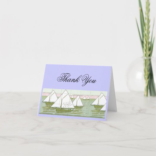 Sailboat Tegel Art Bedankt Kaarten (Voorkant)