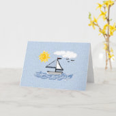 Sailboat Textured Kaart (Gele Bloem)