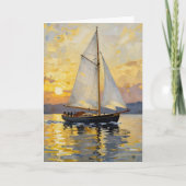 Sailboat Themed Happy Father's Day Kaart (Voorkant)